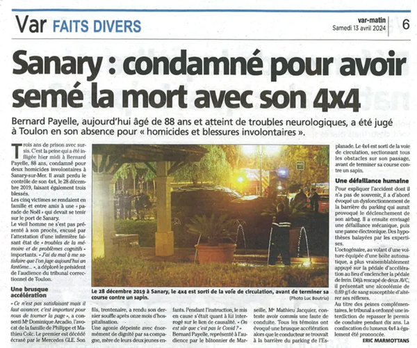 Article Var Matin - Me Dominique ARCADIO - Avocat Lyon 6